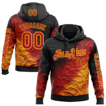 Загрузить изображение в средство просмотра галереи, Custom Black Red-Yellow 3D Pattern Design Gradient Ethnic Tribal Sportswear Pullover Sweatshirt Hoodie
