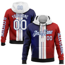 Загрузить изображение в средство просмотра галереи, Custom Red White Blue-Royal 3D Pattern Design France Inspired Sports Pullover Sweatshirt Hoodie