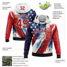 Загрузить изображение в средство просмотра галереи, Custom Red Blue Black-White 3D American Flag Sports Pullover Sweatshirt Hoodie