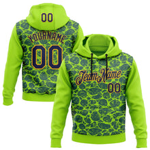 Загрузить изображение в средство просмотра галереи, Custom Stitched Neon Green Navy-Gold 3D Pattern Design Crocodile Skin Print Sportswear Pullover Sweatshirt Hoodie