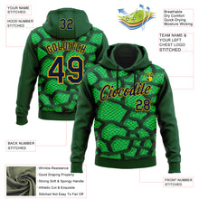 Charger l'image dans la galerie, Custom Stitched Green Navy-Gold 3D Pattern Design Crocodile Skin Print Sportswear Pullover Sweatshirt Hoodie