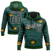 Charger l'image dans la galerie, Custom Stitched Green Black-White 3D Pattern Design Crocodile Skin Print Sportswear Pullover Sweatshirt Hoodie