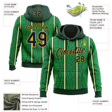 Charger l'image dans la galerie, Custom Stitched Green Navy-Gold 3D Pattern Design Crocodile Skin Print Sportswear Pullover Sweatshirt Hoodie