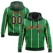 Charger l'image dans la galerie, Custom Stitched Green Navy-Gold 3D Pattern Design Crocodile Skin Print Sportswear Pullover Sweatshirt Hoodie