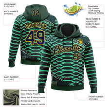 Charger l'image dans la galerie, Custom Stitched Green Navy-Gold 3D Pattern Design Crocodile Skin Print Sportswear Pullover Sweatshirt Hoodie