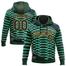 Charger l'image dans la galerie, Custom Stitched Green Navy-Gold 3D Pattern Design Crocodile Skin Print Sportswear Pullover Sweatshirt Hoodie
