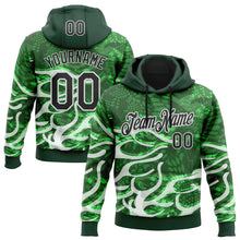 Charger l'image dans la galerie, Custom Stitched Green Black-White 3D Pattern Design Snake Skin Print Sportswear Pullover Sweatshirt Hoodie