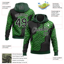 Charger l'image dans la galerie, Custom Stitched Green Black-White 3D Pattern Design Snake Skin Print Sportswear Pullover Sweatshirt Hoodie