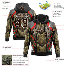 Загрузить изображение в средство просмотра галереи, Custom Stitched Black Brown Red-White 3D Pattern Design Snake Skin Print Sportswear Pullover Sweatshirt Hoodie