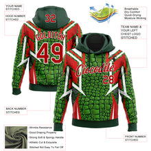 Charger l'image dans la galerie, Custom Stitched Green Red-White 3D Pattern Design Crocodile Skin Print Sportswear Pullover Sweatshirt Hoodie