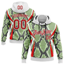 Charger l'image dans la galerie, Custom Stitched Green Red Black-White 3D Pattern Design Snake Skin Print Sportswear Pullover Sweatshirt Hoodie