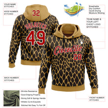 Charger l'image dans la galerie, Custom Stitched Old Gold Red Brown-White 3D Pattern Design Snake Skin Print Sportswear Pullover Sweatshirt Hoodie