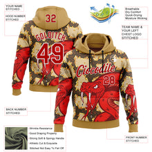 Charger l'image dans la galerie, Custom Stitched Old Gold Red Black-White 3D Pattern Design Snake Skin Print Sportswear Pullover Sweatshirt Hoodie