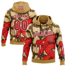 Charger l'image dans la galerie, Custom Stitched Old Gold Red Black-White 3D Pattern Design Snake Skin Print Sportswear Pullover Sweatshirt Hoodie