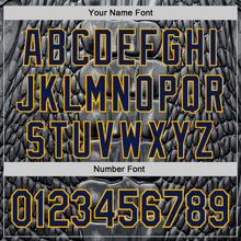 Загрузить изображение в средство просмотра галереи, Custom Stitched Gray Navy Black-Gold 3D Pattern Design Snake Skin Print Sportswear Pullover Sweatshirt Hoodie