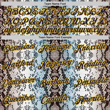 Laden Sie das Bild in den Galerie-Viewer, Custom Stitched White Navy Black Blue-Gold 3D Pattern Design Snake Skin Print Sportswear Pullover Sweatshirt Hoodie