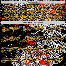 Laden Sie das Bild in den Galerie-Viewer, Custom Stitched White Navy Black Red-Gold 3D Pattern Design Snake Skin Print Sportswear Pullover Sweatshirt Hoodie