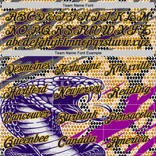 Laden Sie das Bild in den Galerie-Viewer, Custom Stitched White Navy Purple Black-Gold 3D Pattern Design Snake Skin Print Sportswear Pullover Sweatshirt Hoodie