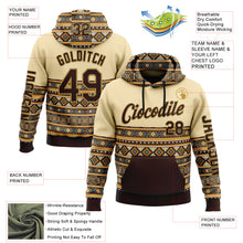 Загрузить изображение в средство просмотра галереи, Custom Cream Brown-Old Gold 3D Pattern Design Western Cowboy Tribal Ethnic Sports Pullover Sweatshirt Hoodie