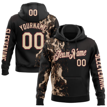 Custom Black City Cream-Burgundy 3D Pattern Design Western Cowboy Tribal Ethnic Sports Pullover Sweatshirt Hoodie