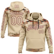 Загрузить изображение в средство просмотра галереи, Custom City Cream Burgundy 3D Pattern Design Western Cowboy Tribal Ethnic Sports Pullover Sweatshirt Hoodie