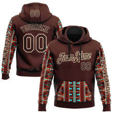 Laden Sie das Bild in den Galerie-Viewer, Custom Brown City Cream 3D Pattern Design Western Cowboy Tribal Ethnic Sports Pullover Sweatshirt Hoodie