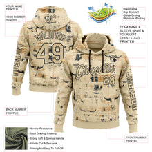 Загрузить изображение в средство просмотра галереи, Custom Cream Vegas Gold-Black 3D Pattern Design Western Cowboy Tribal Ethnic Sports Pullover Sweatshirt Hoodie
