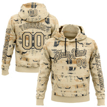 Загрузить изображение в средство просмотра галереи, Custom Cream Vegas Gold-Black 3D Pattern Design Western Cowboy Tribal Ethnic Sports Pullover Sweatshirt Hoodie