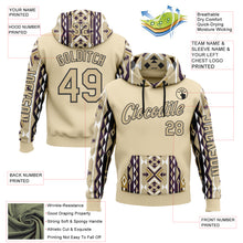 Загрузить изображение в средство просмотра галереи, Custom City Cream Vegas Gold-Black 3D Pattern Design Western Cowboy Tribal Ethnic Sports Pullover Sweatshirt Hoodie