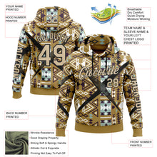 Загрузить изображение в средство просмотра галереи, Custom Old Gold City Cream-Black 3D Pattern Design Western Cowboy Tribal Ethnic Sports Pullover Sweatshirt Hoodie