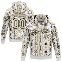 Laden Sie das Bild in den Galerie-Viewer, Custom White City Cream-Black 3D Pattern Design Western Cowboy Tribal Ethnic Sports Pullover Sweatshirt Hoodie