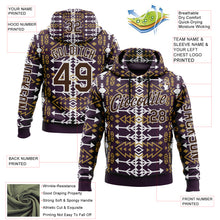 Laden Sie das Bild in den Galerie-Viewer, Custom Purple Brown-White 3D Pattern Design Western Cowboy Tribal Ethnic Sports Pullover Sweatshirt Hoodie