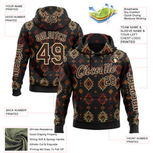 Laden Sie das Bild in den Galerie-Viewer, Custom Black Brown-City Cream 3D Pattern Design Western Cowboy Tribal Ethnic Sports Pullover Sweatshirt Hoodie