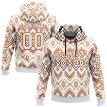 Laden Sie das Bild in den Galerie-Viewer, Custom White Texas Orange-Black 3D Pattern Design Western Cowboy Tribal Ethnic Sports Pullover Sweatshirt Hoodie