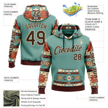 Загрузить изображение в средство просмотра галереи, Custom Blue Brown-City Cream 3D Pattern Design Western Cowboy Tribal Ethnic Sports Pullover Sweatshirt Hoodie