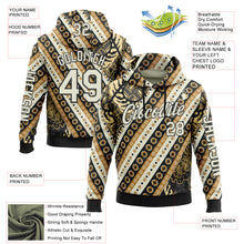 Laden Sie das Bild in den Galerie-Viewer, Custom City Cream Black 3D Pattern Design Western Cowboy Tribal Ethnic Sports Pullover Sweatshirt Hoodie