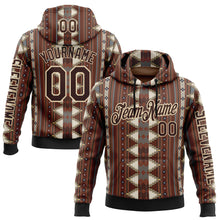 Laden Sie das Bild in den Galerie-Viewer, Custom Brown City Cream-Black 3D Pattern Design Western Cowboy Tribal Ethnic Sports Pullover Sweatshirt Hoodie