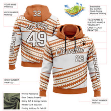 Загрузить изображение в средство просмотра галереи, Custom White Orange-Brown 3D Pattern Design Western Cowboy Tribal Ethnic Sports Pullover Sweatshirt Hoodie