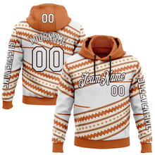 Загрузить изображение в средство просмотра галереи, Custom White Orange-Brown 3D Pattern Design Western Cowboy Tribal Ethnic Sports Pullover Sweatshirt Hoodie