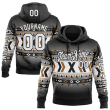 Загрузить изображение в средство просмотра галереи, Custom Black White-Gray 3D Pattern Design Western Cowboy Tribal Ethnic Sports Pullover Sweatshirt Hoodie