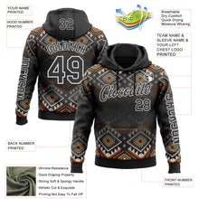 Laden Sie das Bild in den Galerie-Viewer, Custom Black White 3D Pattern Design Western Cowboy Tribal Ethnic Sports Pullover Sweatshirt Hoodie