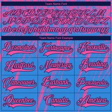 Загрузить изображение в средство просмотра галереи, Custom Powder Blue Pink Navy-White 3D Splash Hockey Lace Neck Jersey