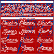 Загрузить изображение в средство просмотра галереи, Custom Red Royal-White 3D Splash Hockey Lace Neck Jersey