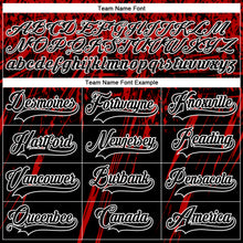 Laden Sie das Bild in den Galerie-Viewer, Custom Black Red-White 3D Splash Hockey Lace Neck Jersey