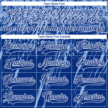 Laden Sie das Bild in den Galerie-Viewer, Custom Royal Light Blue-White 3D Splash Hockey Lace Neck Jersey