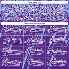 Load image into Gallery viewer, Custom Purple Light Blue-White 3D Splash Hockey Lace Neck Jersey