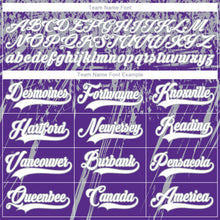 Load image into Gallery viewer, Custom Purple White-Gray 3D Splash Hockey Lace Neck Jersey