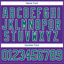 Load image into Gallery viewer, Custom Purple Teal-White 3D Splash Hockey Lace Neck Jersey