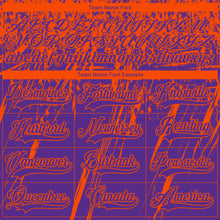 Load image into Gallery viewer, Custom Purple Orange-White 3D Splash Hockey Lace Neck Jersey