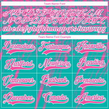 Laden Sie das Bild in den Galerie-Viewer, Custom Aqua Pink-White 3D Splash Hockey Lace Neck Jersey